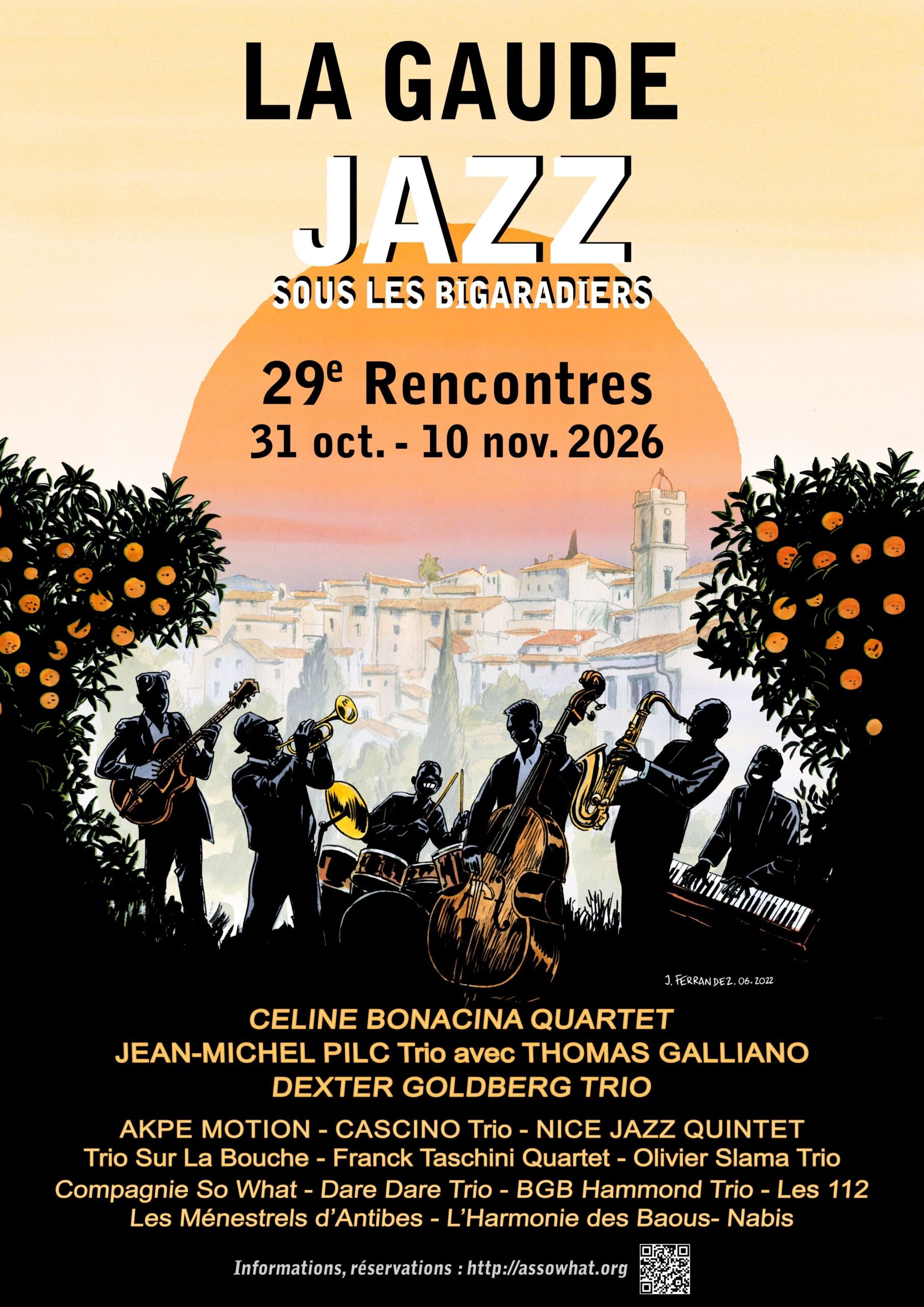 Affiche : Affiche du festival Jazz sous les Bigaradiers 2026 à La Gaude
